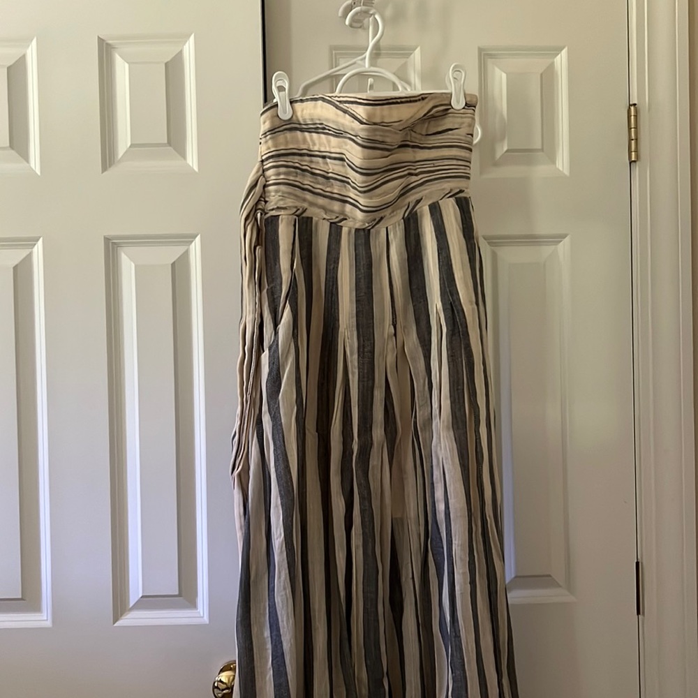 Free People gauzy blue and white striped dress